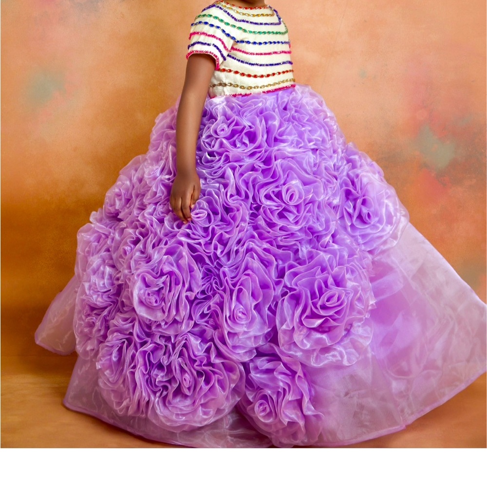 Purple Floral Kids Dress